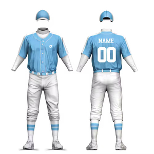 ชุดยูนิฟอร์มเบสบอลแบบสั่งทำพิเศษ ผ้าโพลีเอสเตอร์ 100% ปักลายแบบ Sublimation พร้อมกระดุมทั้งตัว สำหรับเยาวชน เด็ก ผู้ใหญ่ ชาย และหญิง - Product Image 3