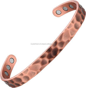 Bracelet manchette magnétique en cuivre de qualité supérieure, unisexe, élégant, ouvert, bijoux biomagnétiques, fabricant et fournisseur - Product Image 2