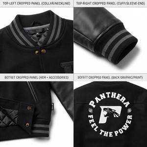 Herren Maßgefertigte Woll-Kaschmir-Jacke mit Lederärmeln - Alpha Phi für Alpha HBCU College-Baseball Letterman-Mantel - Product Image 4