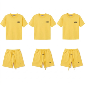Fashion Short Sleeved Custom Graphic Mens T Shirts Set Summer Men's Clothing Puff Print T Shirt and Shorts Set for Men - Product Image 4