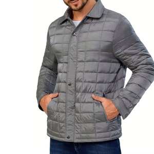 Chaqueta Acolchada para Hombre, Color Sólido, con Capucha, Resistente al Viento, Relleno de Poliéster, Ropa de Invierno Informal, Corte Regular, Logotipo Frontal Personalizable - Product Image 4