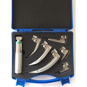 Juego de 5 laringoscopios Macintosh con hojas de intubación y mango mediano para anestesia - Product Image 1