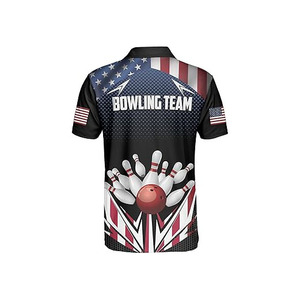 Camiseta de Boliche Personalizada con Sublimación, Camisa de Boliche con Rayas, Media Cremallera, Poliéster, Uniforme Deportivo de Boliche, Camiseta de Secado Rápido - Product Image 5