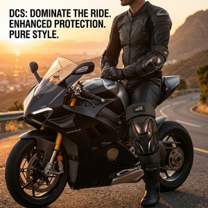 DCS Motorrad Fahrrad Knie- und Ellbogenschützer Hartschalen-Schutzset - Product Image 1