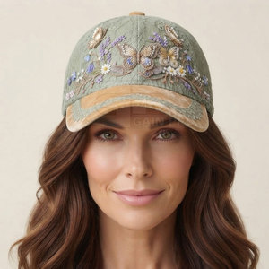 Casquette de baseball tendance pour femme en dentelle avec détails floraux, ajustable, idéale pour l'été, la plage, les voyages et la mode urbaine - Product Image 5
