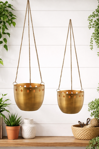 Jardinières suspendues en métal, revêtement poudré, durables, multi-usages, pour intérieur/extérieur, avec drainage - Product Image 2