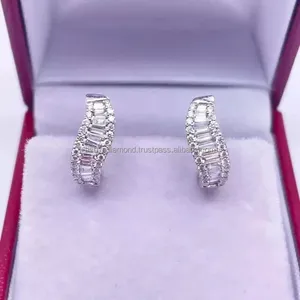 925 Silver Sterling Silver 14K Yellow <b>Gold</b> White <b>Gold</b> & Rose <b>Gold</b> Plated 2Ct Moissanite Diamond Vintage <b>Drop</b> <b>Earrings</b> - Product Image 4