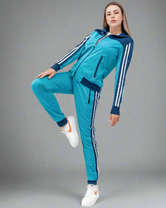 Wholesale Sporty <b>Tracksuit</b> Set Full Sleeve Color Blocking Zipper Closure Side Pockets Breathable Polyester WOMEN <b>Tracksuit</b> - Product Image 3