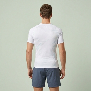OEM Custom <b>Mens</b> Half Sleeve Compression Fitness Shirt <b>Stretch</b> Athletic Gym Workout Performance Apparel - Product Image 2