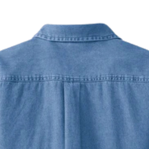 Camisa de Mezclilla AKA con Botones, Azul Claro, Manga Larga, con Letra AKA Bordada, Camisa Casual de Mezclilla con Cuello para Mujer - Product Image 5