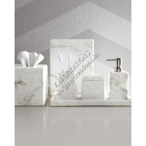 Ensemble de salle de bain en marbre moderne de haute qualité, personnalisable, cinq pièces, imperméable, facile à nettoyer, pour la maison et les hôtels - Product Image 6
