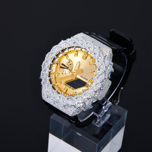 Glaciorix Vanguard GA2100 Custom Iced Out <b>Watch</b> <b>Case</b> Full Metal Premium Stainless Steel GShock Mod Kit MOISSANITE <b>WATCH</b> - Product Image 4