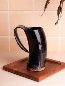 Mug en corne naturelle fait main, tasse à boire réutilisable, vaisselle pour la maison, la cuisine et l'usage quotidien - Product Image 5
