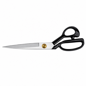 Black Tailor Scissors Stainless Steel Smooth Edge DIY Grade Plastic Handle Non Foldable <b>Fabric</b> Sewing <b>Shears</b> Cutting Tool - Product Image 2