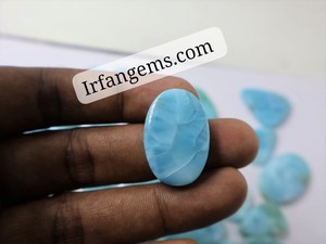 Prix de gros : Lot de cabochons de larimar naturel lisse de formes variées, pierres précieuses en vrac et perles artisanales pour la fabrication de bijoux - Product Image 3