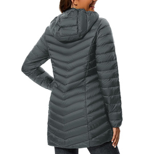 Drain Sports Unisex Hooded Quilted <b>Jacket</b> Long <b>Slim</b> <b>Fit</b> Windproof Waterproof Breathable Winter Solid Color Polyester Wadding - Product Image 3