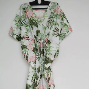 Robe kaftan en coton indien faite à la main, légère, style kimono, idéale pour la plage - Product Image 1