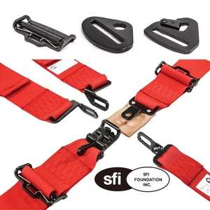 Arnés de Seguridad de Carreras TBRACING SF-501 de 5 Puntos, Rojo, de Poliéster, con Bloqueo de Seguridad, Certificado SFI 16.1, Certificado ISO9001:2015, Cinturón de Seguridad para Automóvil de 3 Pulgadas - Product Image 2