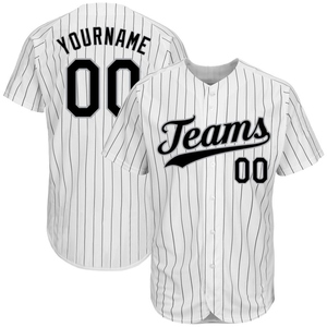 Camiseta de Béisbol Personalizada al por Mayor de Alta Calidad, la Más Vendida, Blanca y Negra con Detalles en Oro Viejo, Auténtica y a la Moda - Product Image 3