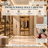Système de dressing en cuir raffiné avec finition haut de gamme et armoires sur mesure pour projets hôteliers et d'aménagement d'espaces complets