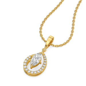 Geometric <b>Emerald</b> Cut Diamond <b>Pendant</b> Necklace In 18K Gold Plated Yellow Gold with Link Chain Unisex Luxury Style - Product Image 1