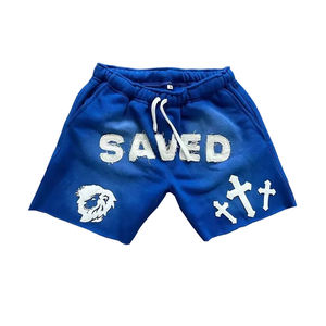 Pantalones Cortos de Algodón de Felpa para Hombre, Tejido de 240 g/m², Color Sólido, Secado Rápido, Transpirables, Ecológicos, con Cordón Ajustable, Bordado, Casual, Personalizados - Product Image 1