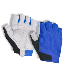 Gants de cyclisme unisexes à doigts entiers, respirants, en polyester, avec fermeture auto-agrippante, pour l'été, bleu, gris, noir - Product Image 6
