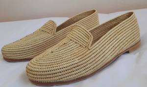 Mocassins marocains en raphia, chaussures en raphia tissées à la main, sandales d'été, sandales à enfiler en raphia - Product Image 4