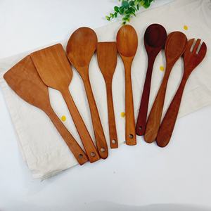 Natural Longan Wood <b>Cooking</b> <b>Utensils</b> Set Eco-Friendly Handicraft From Vietnam <b>Wooden</b> Spoon Spatula Tool Set - Product Image 1
