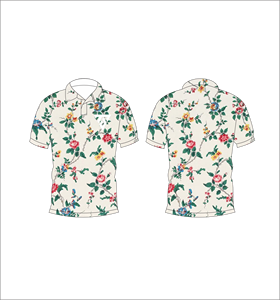 Mens Vintage <b>Rose</b> Floral Print Polo Shirt Summer Short Sleeve Casual Collared Button <b>Top</b> Breathable Lightweight Tee - Product Image 6