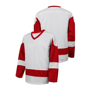 Jersey de Hockey sobre Hielo Rojo y Blanco de Estilo Moderno, Uniforme de Equipo Personalizado por Sublimación para Partidos y Entrenamientos, Jersey con Logotipo Personalizado - Product Image 1