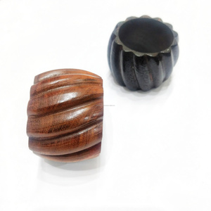 Modern Sculpted Wooden <b>Napkin</b> Rings Set Handcrafted Polygon Wood <b>Napkin</b> <b>Holders</b> for Dining Table Decor Unique Accessories - Product Image 4