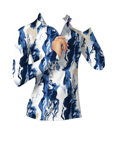 เสื้อเชิ้ตผ้าฝ้ายทอแขนสั้นความยาวปกติเนื้อนุ่มสีพื้นลำลองสำหรับผู้หญิง - Product Image 2