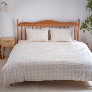 Ensemble de literie 4 pièces en tissu mélange lin-coton, drap-housse élastique 85% coton 15% lin, doux, respirant, durable, OEM ODM - Product Image 3