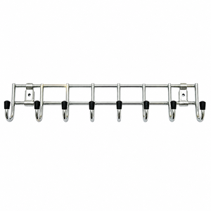 Chrome <b>Wall</b> Mounted 8 <b>Hook</b> Metal Clothes Rack Organizer Rust Resistant Hanging Storage for Bathroom Wardrobe - Product Image 2
