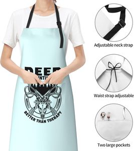 Delantal de Cocina Impermeable de Poliéster con Bolsillo, Delantal de Cocina Ajustable para Barbacoa, para Hombres y Mujeres, Delantal con Estampado Personalizado - Product Image 6