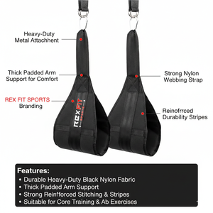 Sangles de musculation Rexfit Sport pour abdominaux, supports durables pour les bras, pour barre de traction et entraînement du tronc - Product Image 5