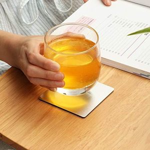 Lot de sous-verres et dessous de plat classiques carrés en acier inoxydable, antidérapants, résistants à la chaleur et écologiques – Vente directe usine - Product Image 1