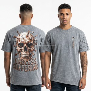 เสื้อยืดลายกราฟิก Orange Blood For Bone Skull Hook ผ้าฝ้าย ผู้ผลิตเสื้อยืดขายส่ง รับผลิตเสื้อผ้าแบรนด์ตามสั่ง ผู้จัดจำหน่ายเสื้อผ้า - Product Image 2