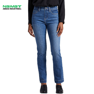 Women Wide Leg Denim Cargo Pants Light Wash Straight Jeans Elastic Waist Multi Pocket Loose Utility Trousers - Product Image 1