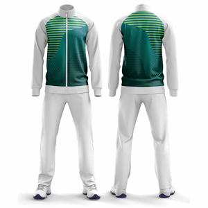 Ensemble de survêtement sportif personnalisé pour équipe, tenue d'entraînement, veste zippée intégrale et pantalon assorti, vêtements de sport, fabricant en gros - Product Image 3