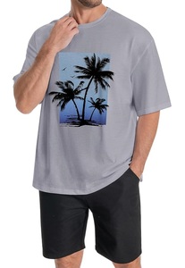 T-shirt décontracté pour homme, 100 % coton, col rond, épaules tombantes, imprimé, coupe oversize, best-seller OEM, provenance du Bangladesh - Product Image 3