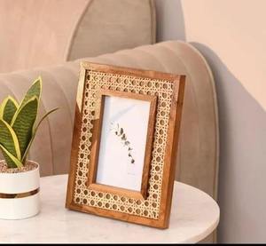 Antique Style Handmade Bamboo Eco-Friendly UV Printed Photo <b>Frame</b> Premium Quality Beautifully Decorative Carved Brass Inlay Work - Product Image 5