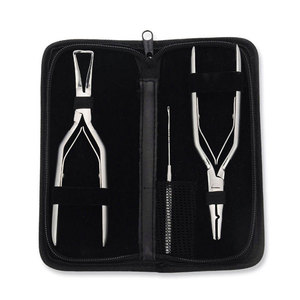 Kit professionnel d'outils de pose et de retrait d'extensions capillaires en gros, incluant des pinces et des ciseaux - Product Image 1