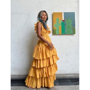 Vestido Boho con Volantes, Vestido de Novia Boho, Vestido Maxi con Capas Estilo Boho, Vestido con Capas Estilo Gitano, Vestido de Novia con Escote en V Profundo, Ropa de Resort, Vestido de Vacaciones - Product Image 2