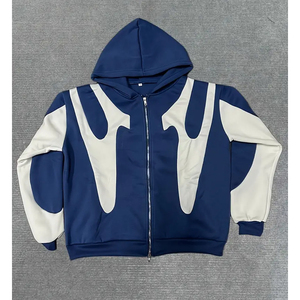 เสื้อฮู้ดดี้ผู้ชายคุณภาพสูงแบบซิปเต็มตัว ขายส่ง ผลิตตามสั่ง เนื้อผ้าฟลีซหนานุ่ม เก็บความร้อน มีจำหน่าย เสื้อฮู้ดดี้ผู้ชายสไตล์วินเทจ - Product Image 6