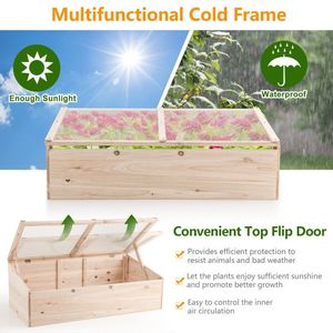 Serre de jardin portable en bois avec lit de culture surélevé - Product Image 2