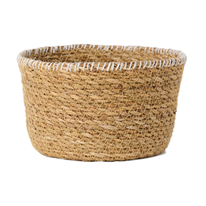 Eco-friendly Traditional Multifunction Seagrass Basket, Natural Round Seagrass Basket Handwoven Kitchen <b>Storage</b> From Vietnam - Product Image 3