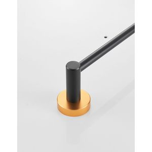 Set di 6 Accessori per Bagno in Alluminio Spesso, Portasciugamani da Parete 24 Pollici, Colore Nero e Oro - Product Image 2