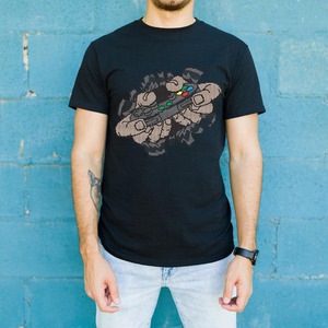 Luxury Custom Rhinestone <b>Tshirts</b> Black 100% Cotton Men's T-shirts Round Neck Summer Streetwear Bling Crystal Tee OEM Design - Product Image 1